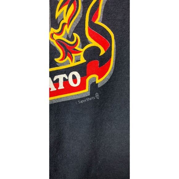 Vintage 80s #1 COUCH POTATO DAD Black Red Single Stitch Graphic Tee L/XL USA - Picture 5 of 7